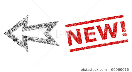 Arrow Left Fractal Mosaic of Arrow Left Items... - Stock Illustration ...