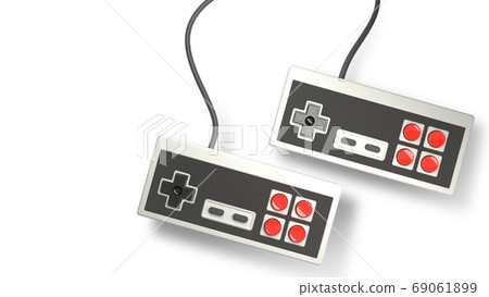 Retro computer gaming controller joystick on a... - Stock Illustration ...