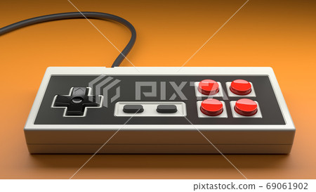 Retro computer gaming controller joystick on a... - Stock Illustration ...