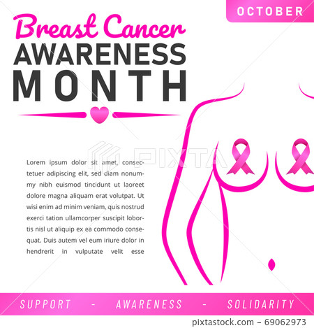 World Breast Cancer poster. web banner. Breast Cancer Awareness Pink Ribbon. Vector illustration. 69062973