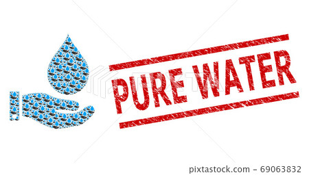 Water Service Fractal Mosaic of Water Service Items and Distress Pure Water Stamp Water Service Fractal Mosaic of Water Service Items and Distress Pure Water Stamp 69063832