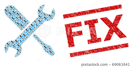 Tuning Recursion Mosaic of Tuning Icons and Grunge Fix Seal Stamp Tuning Recursion Mosaic of Tuning Icons and Grunge Fix Seal Stamp 69063841