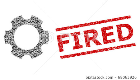 Gear Fractal Composition of Gear Icons and Scratched Fired Stamp Gear Fractal Composition of Gear Icons and Scratched Fired Stamp 69063926