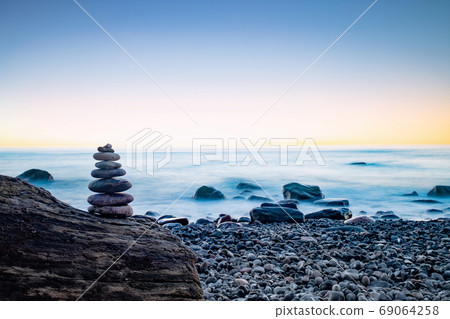 Stacked stones. The concept of balance and spirituality 69064258