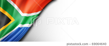 South African flag isolated on white banner South African flag isolated on white banner 69064640