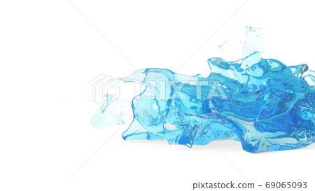 冷水濺水濺液CG白色背景 69065093