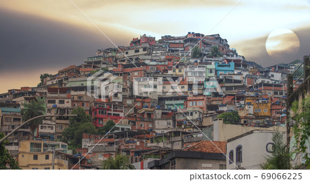 Rio de Janeiro downtown and favela Rio de Janeiro downtown and favela 69066225