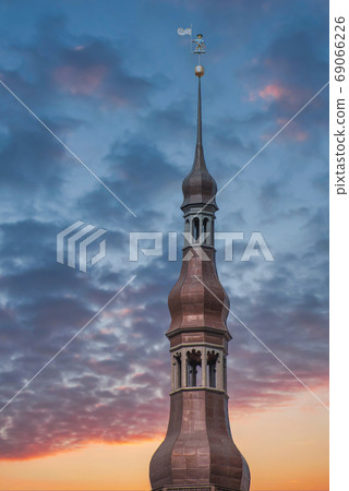 ancient streets of the European city of Tallinn. 69066226