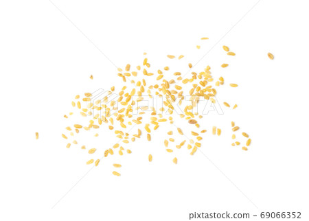 Bulgur, Bulgour or Bulghur Scattered Isolated on White Background 69066352