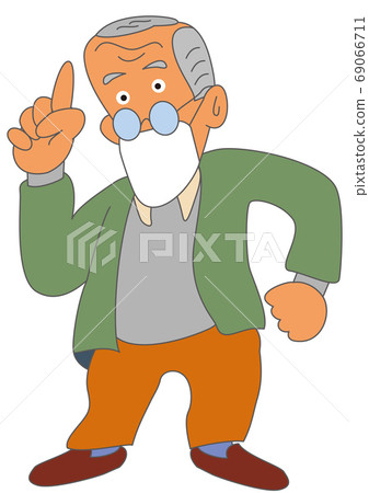 An old man wearing a mask and talking An old man wearing a mask and talking 69066711