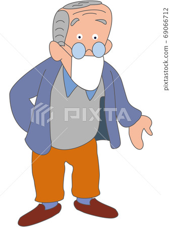 An old man wearing a mask and talking An old man wearing a mask and talking 69066712