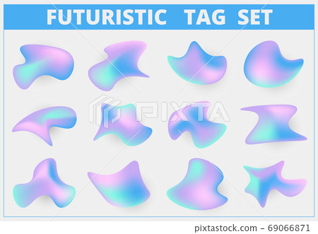 Abstract Sky Colorful Futuristic Tag Set Of... - Stock Illustration ...