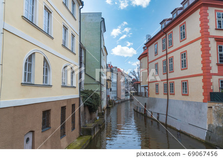 beautiful old streets of Prague. 69067456