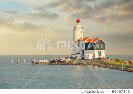lighthouse in Volendam near Amsterdam. 69067596