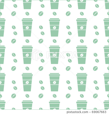 Vector coffee seamless pattern Take away paper cup Vector coffee seamless pattern Take away paper cup 69067663