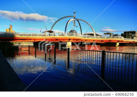 The "Old Tone River" and "Koenbashi Bridge" in Kasukabe, which were flooded by the 2019 East Japan Typhoon The "Old Tone River" and "Koenbashi Bridge" in Kasukabe, which were flooded by the 2019 East Japan Typhoon 69068230