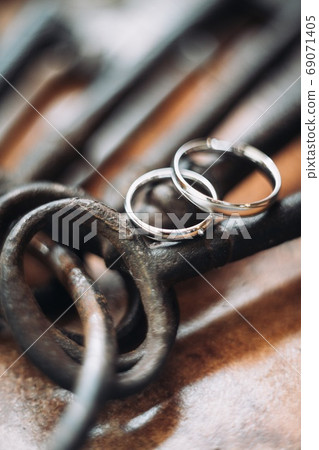 Wedding rings macro photography 69071405
