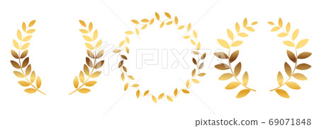 Laurel wreath silhouette collection set isolated on white background. Vector Illustration 69071848