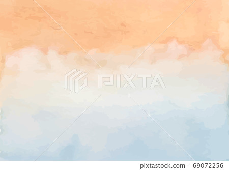 Watercolor background/sky/blurring/blurring/paint/frame/texture/orange/light blue/blue 69072256