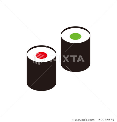Isometric simple sushi icon illustrations (Kappa-maki, iron-maki) Isometric simple sushi icon illustrations (Kappa-maki, iron-maki) 69076675