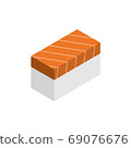 等距簡單壽司圖標圖（三文魚） 69076676
