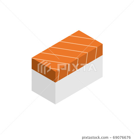 Isometric simple sushi icon illustration (salmon) 69076676
