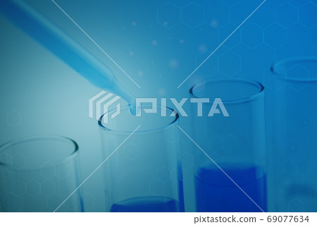 to test tube. medical research concept. closed up and selective focus to test tube. medical research concept. closed up and selective focus 69077634