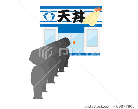 Illustration of a restaurant that can be in line 69077903