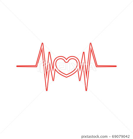 Heart beat  ilustration vector template image 69079042
