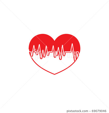 Heart beat ilustration vector template image - Stock Illustration ...