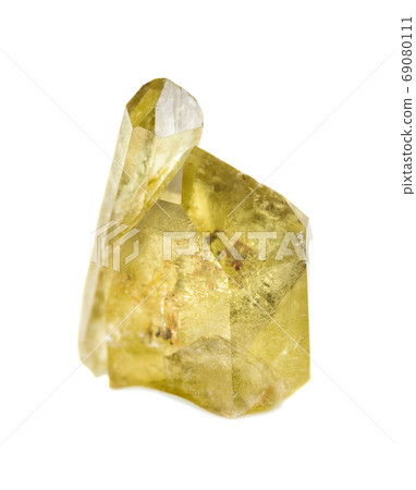 Citrine crystals on a white background 69080111