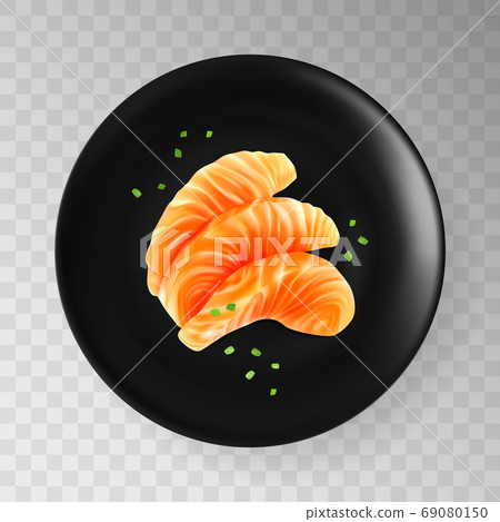 Realistic Vector Illustration of Sliced Salmon... - Stock Illustration ...