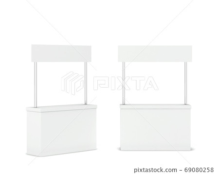 Blank promo counter stand mockup - Stock Illustration [69080258] - PIXTA