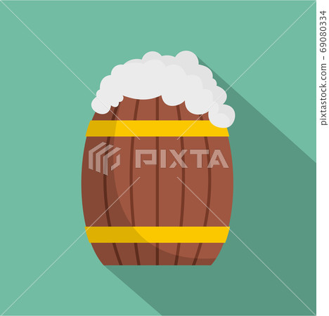 Full barrel icon, flat style. 69080334