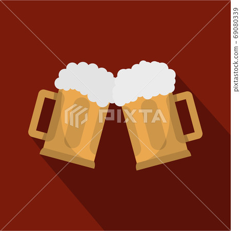 Beer mug icon, flat style. Beer mug icon, flat style. 69080339