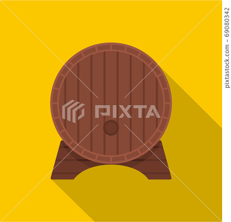 Beer barrel icon, flat style. Beer barrel icon, flat style. 69080342
