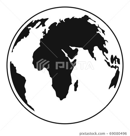 Round planet icon, simple style. 69080496