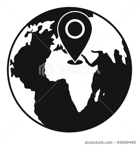 Earth navigation icon, simple style. 69080498