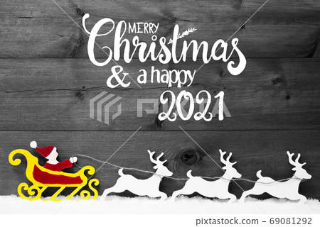 Ornament, Snow, Sleigh, Reindeers, Red Satna, 69081292