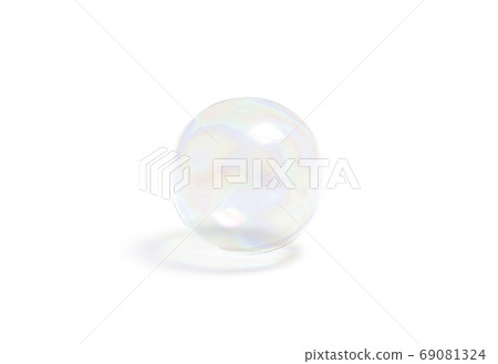 Blank transparent soap bubble mockup, isolated on white Blank transparent soap bubble mockup, isolated on white 69081324