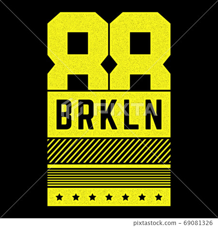 Vector retro illustration on the theme of Brooklyn. Urban. Modern. Stylized vintage grunge white typography, poster, print. Vector retro illustration on the theme of Brooklyn. Urban. Modern. Stylized vintage grunge white typography, poster, print. 69081326