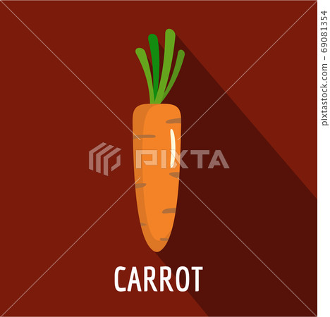 Carrot icon, flat style. Carrot icon, flat style. 69081354