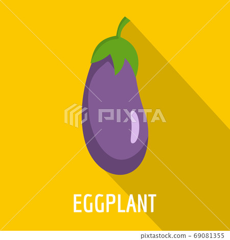 Eggplant icon, flat style. Eggplant icon, flat style. 69081355