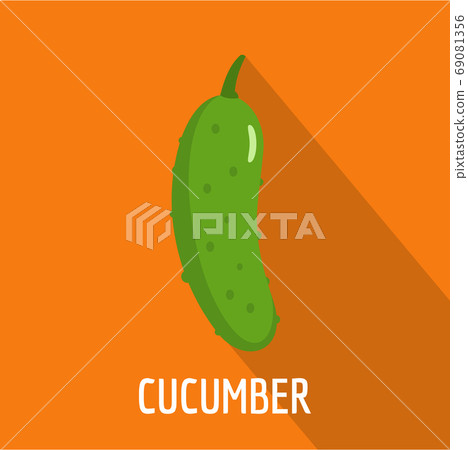 Cucumber icon, flat style. Cucumber icon, flat style. 69081356