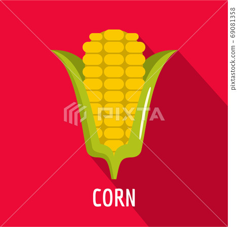 Corn icon, flat style. - Stock Illustration [69081358] - PIXTA