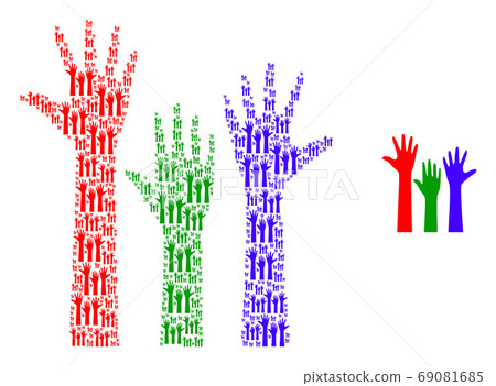 Voting Hands Up Composition of Self Items - Stock Illustration ...