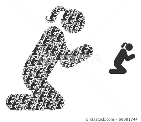 Pray Woman Person Mosaic of Self Items 69081744