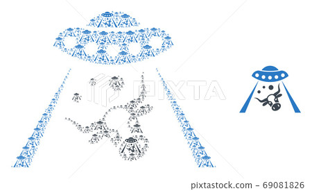 Cow Abduction Mosaic of Self Icons 69081826