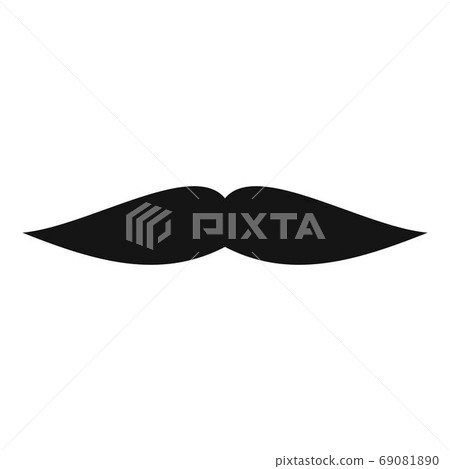 Flat mustache icon, simple style. Flat mustache icon, simple style. 69081890