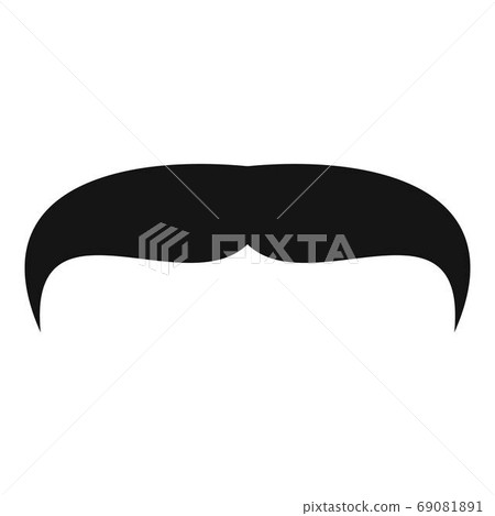 Villainous mustache icon, simple style. 69081891